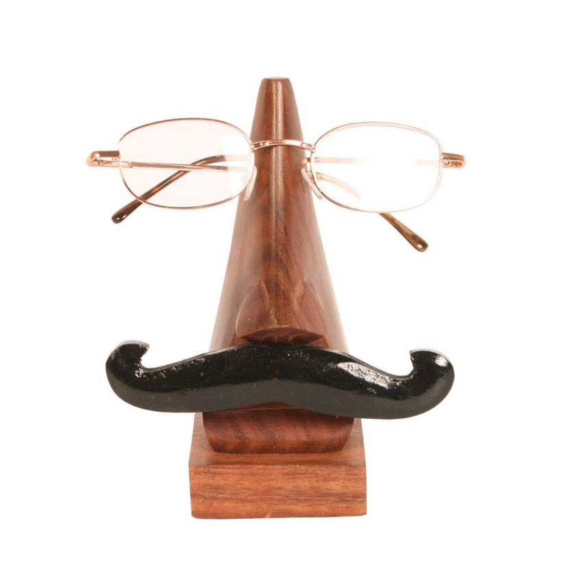 Spectacle stand moustache shesham wood