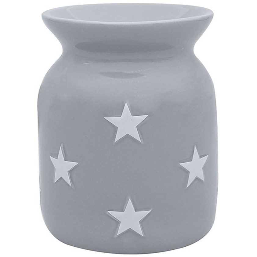 Stars Ceramic Oil Warmer Grey