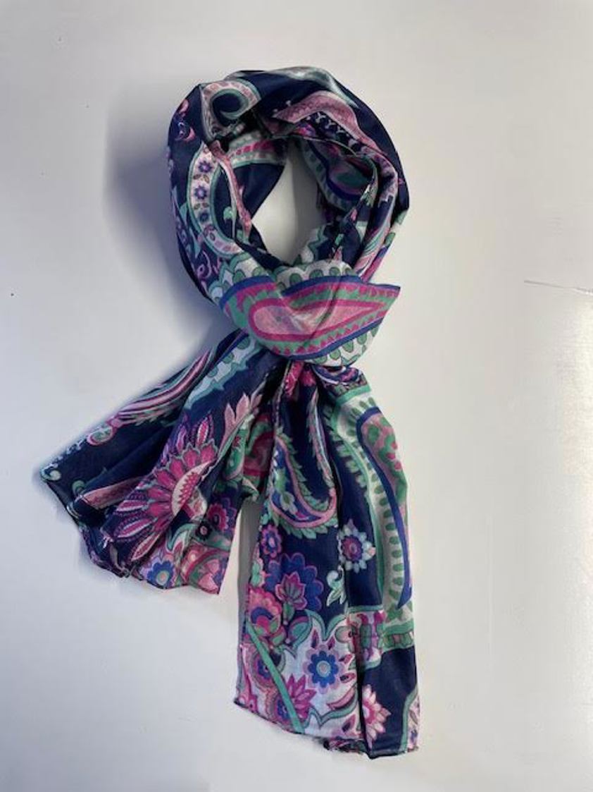 Ashton Lightweight Scarf Purple Tonal Paisley Print