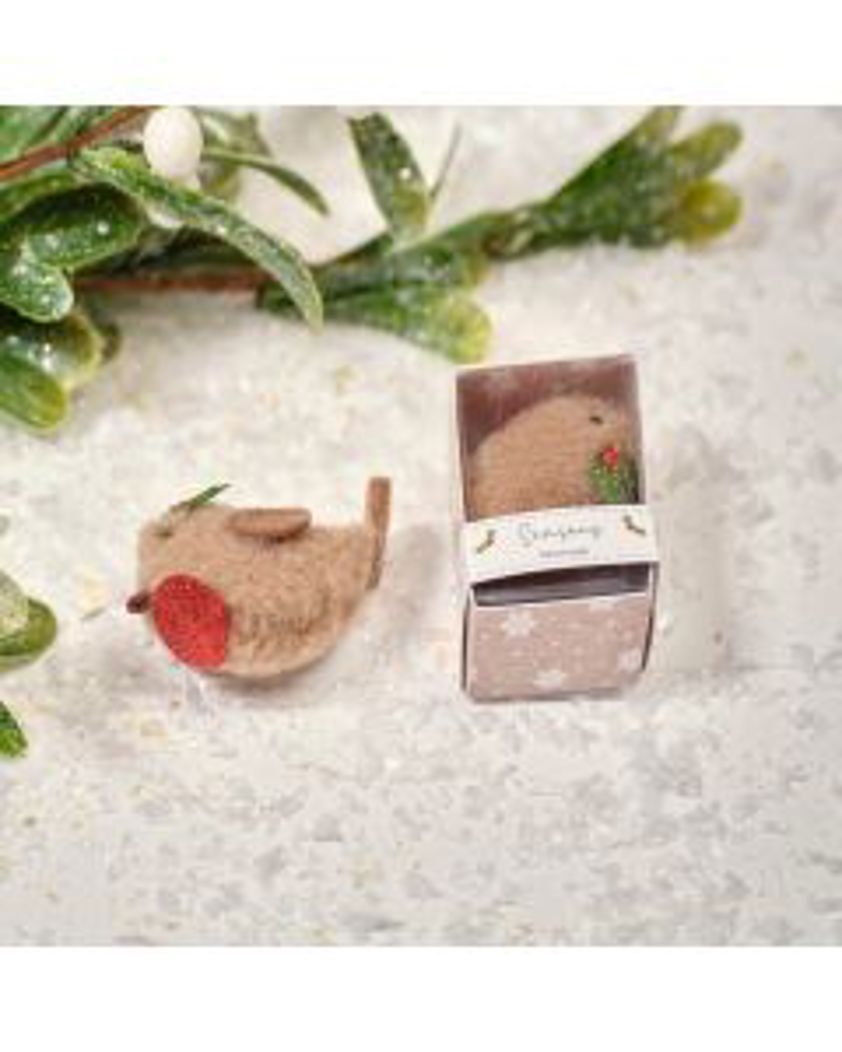 Christmas Tiny World Fabric Robin Boxed Keepsake
