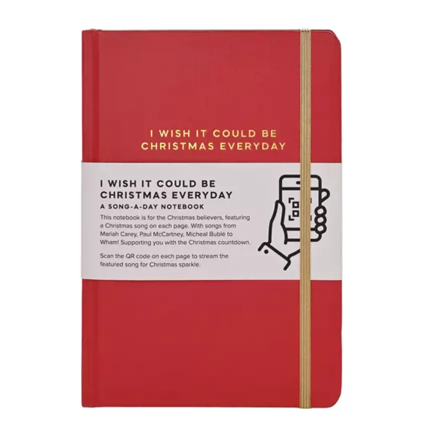 Say It With Songs A5 Hardback Notebook 96 Pages - I Wish it Could be Christmas