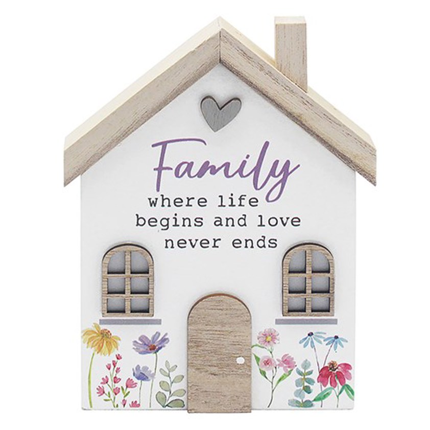 Pretty Floral House Plaque Family