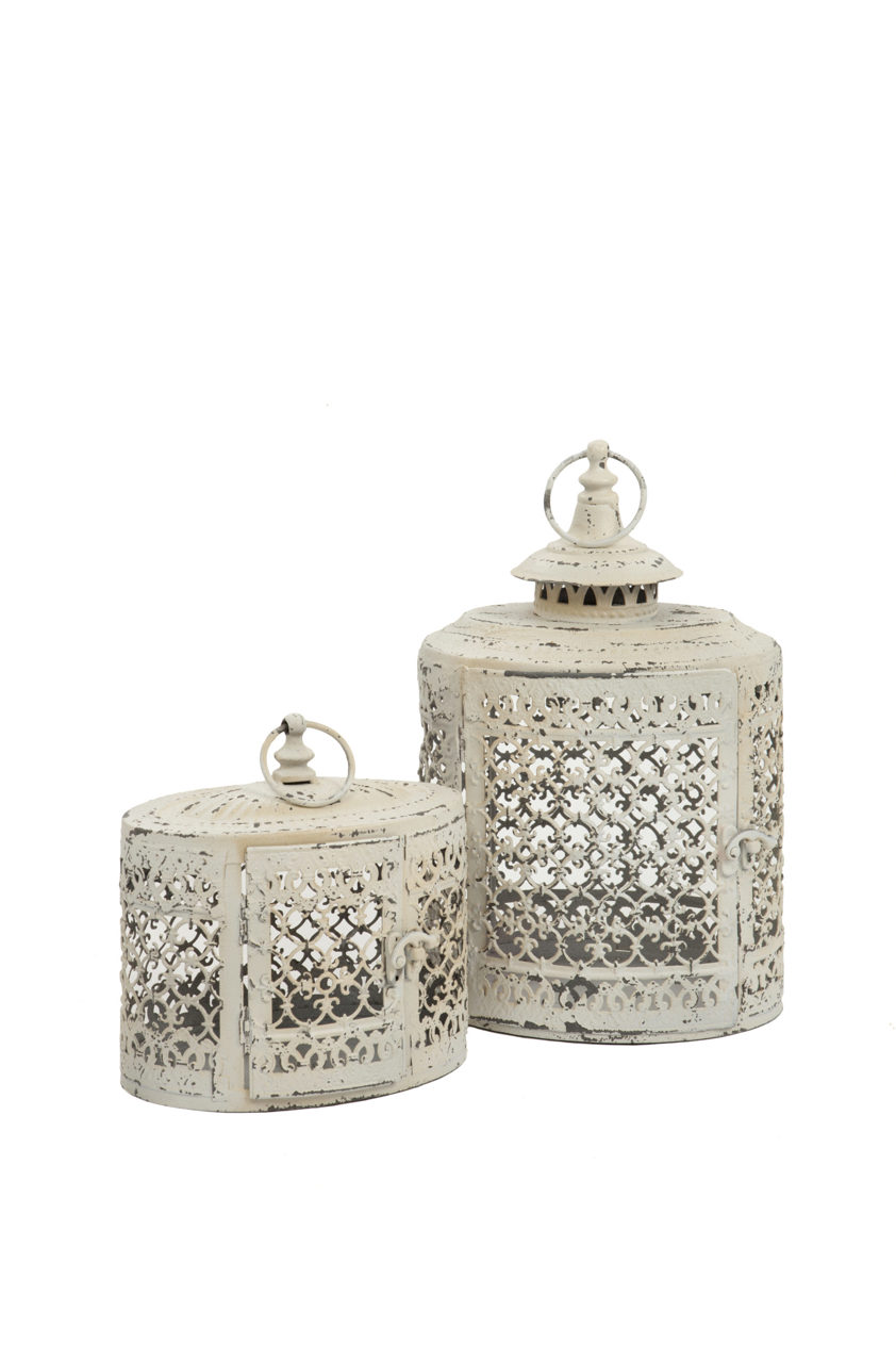 Moorish Oval Lantern Wht Sml