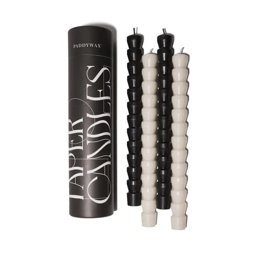 Taper Candle Set Black & White (Pack of 4)