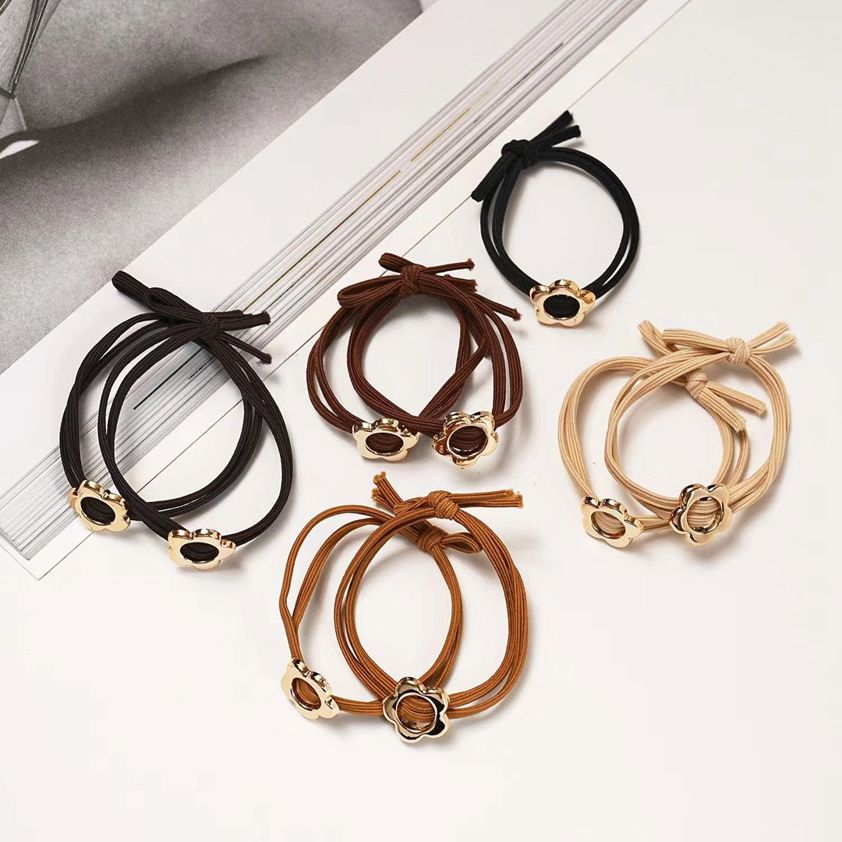 Flower Elastic Hair Ties Pack Of 10