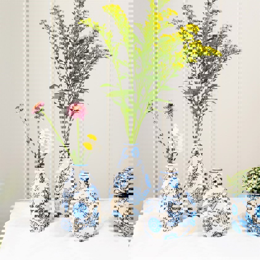 Blue Willow Vases Assorted