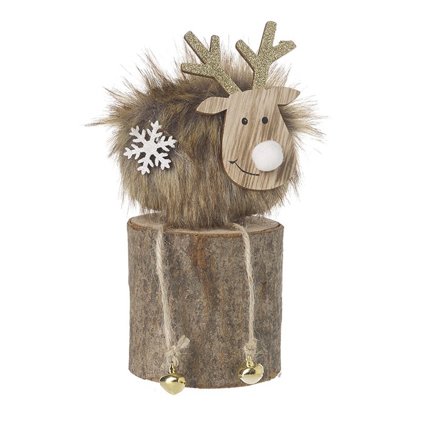 Reindeer On Wood Block