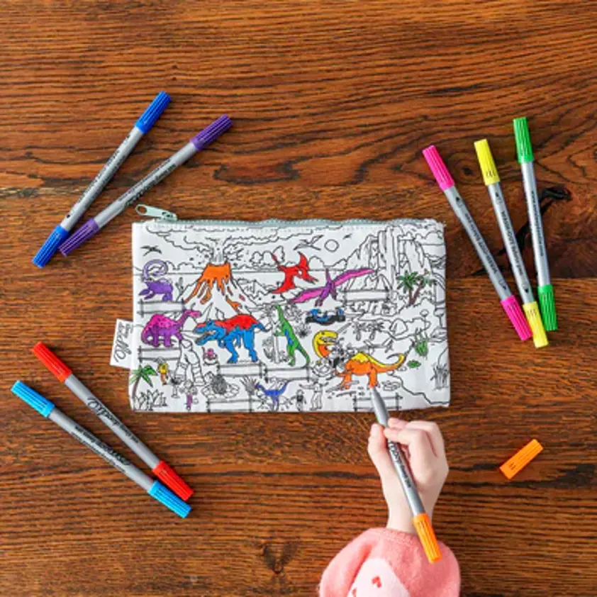 Dinosaur Pencil case - colour in