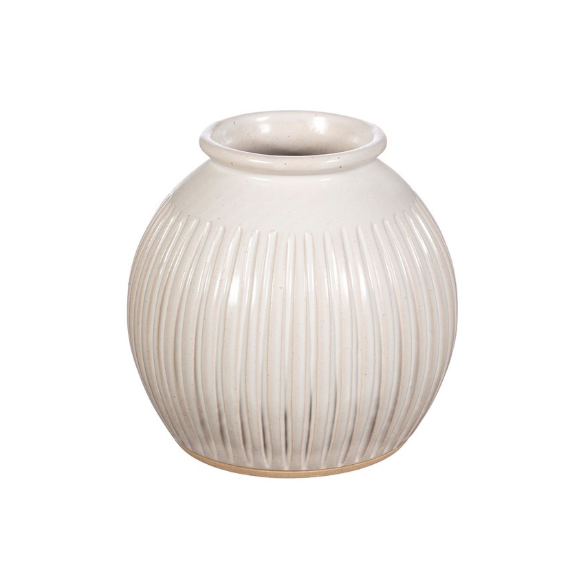 Grooved Vase Large Off White
