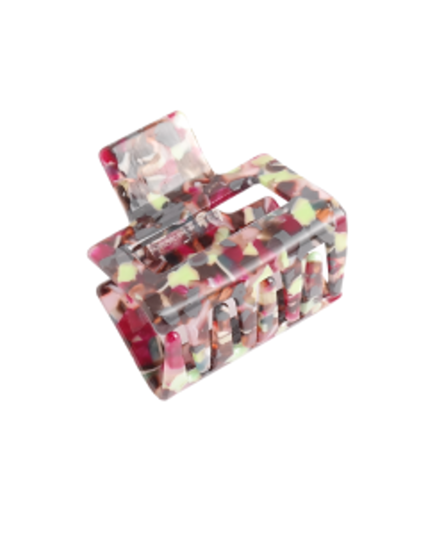 Mini Square Hair Claw Clip Purple