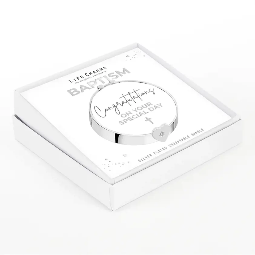 Baptism bangle with heart