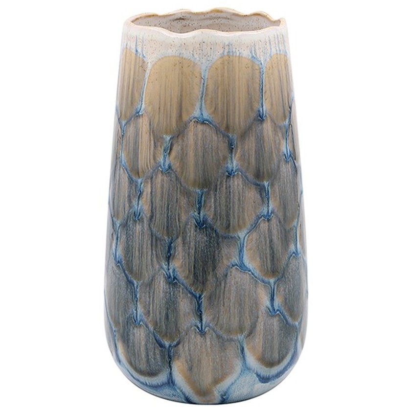 Fish Scale Vase Blue Medium