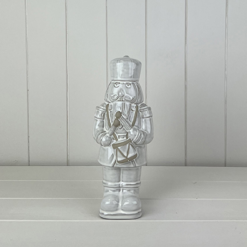 Glazed Ceramic Nutcracker Ornament With Textured Detail (25.5cm)