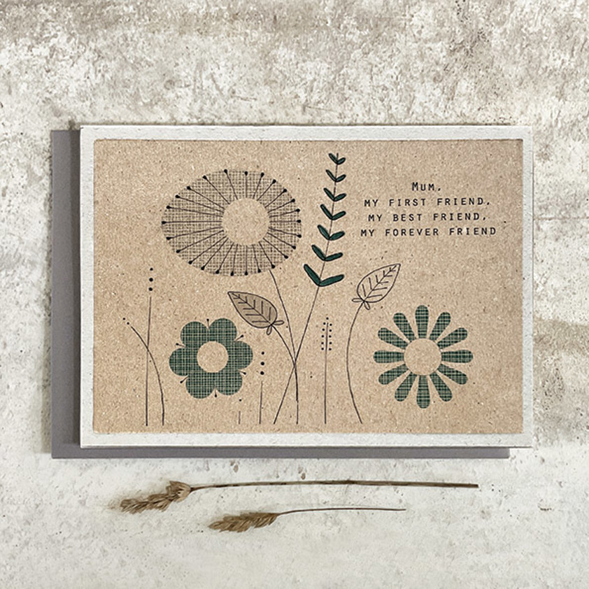 Modern flower card-Mum, my first friend