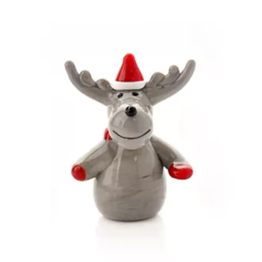 Objets d'Art Reindeer with Red Hat and Scarf - Large