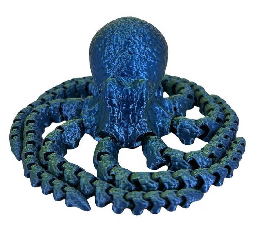 Two-tone Blue Green 3D Printed Octopus
