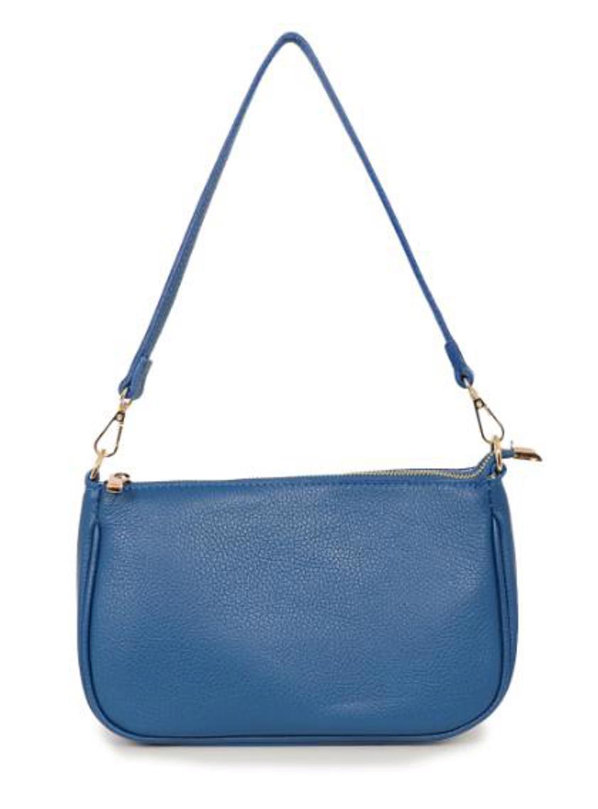 Italian Blue Italian Leather Baguette Bag