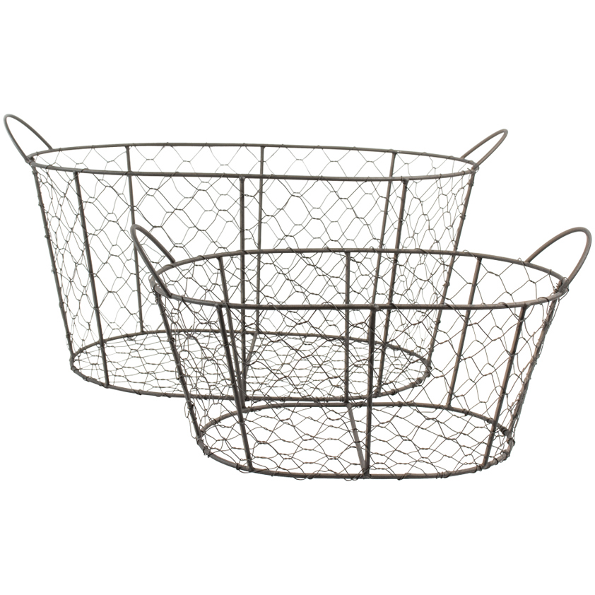 Wire Mesh Oval Basket Sml 28x18x12cm