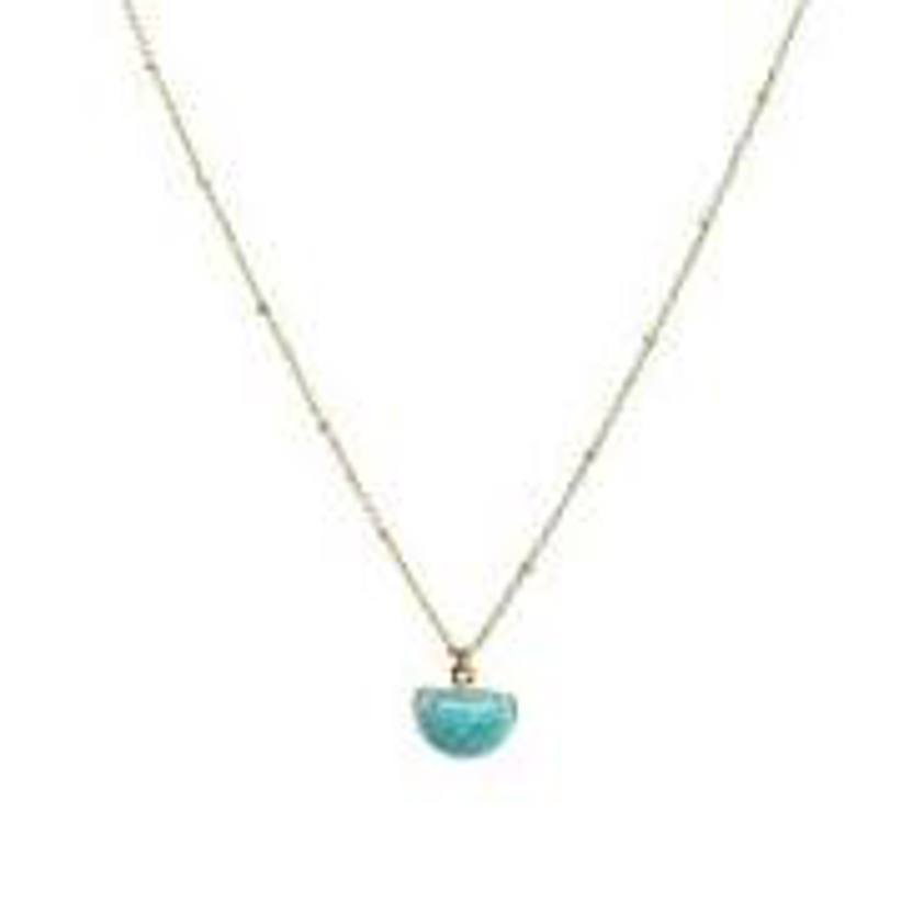 Gem Stones - Gold Plated Necklace Blue