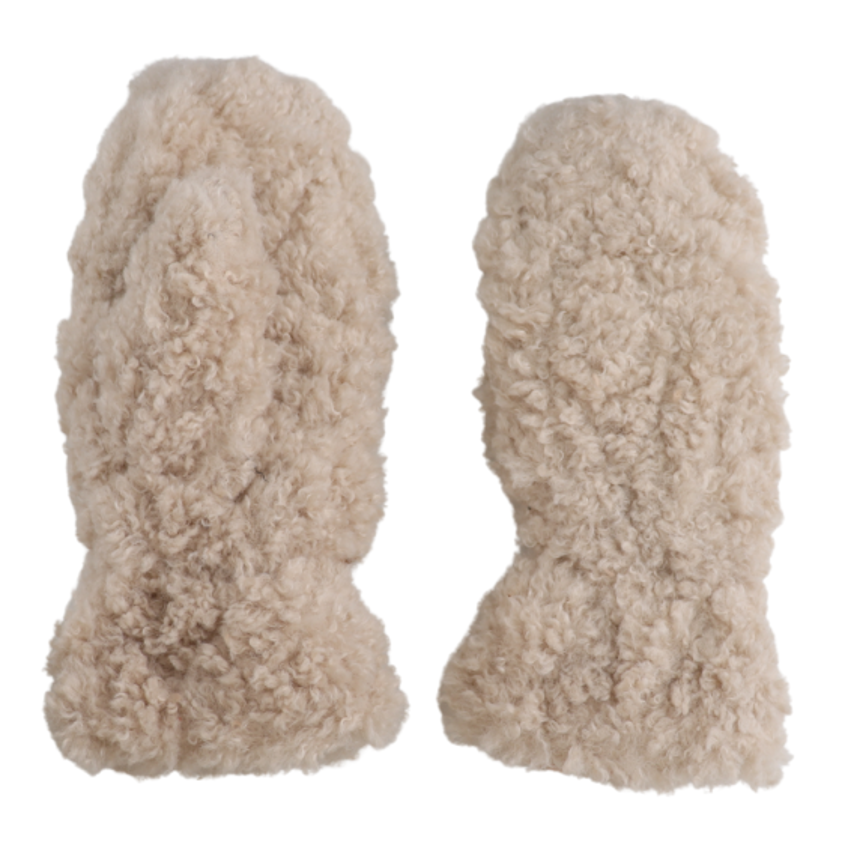 Almond Teddy Mittens Almond