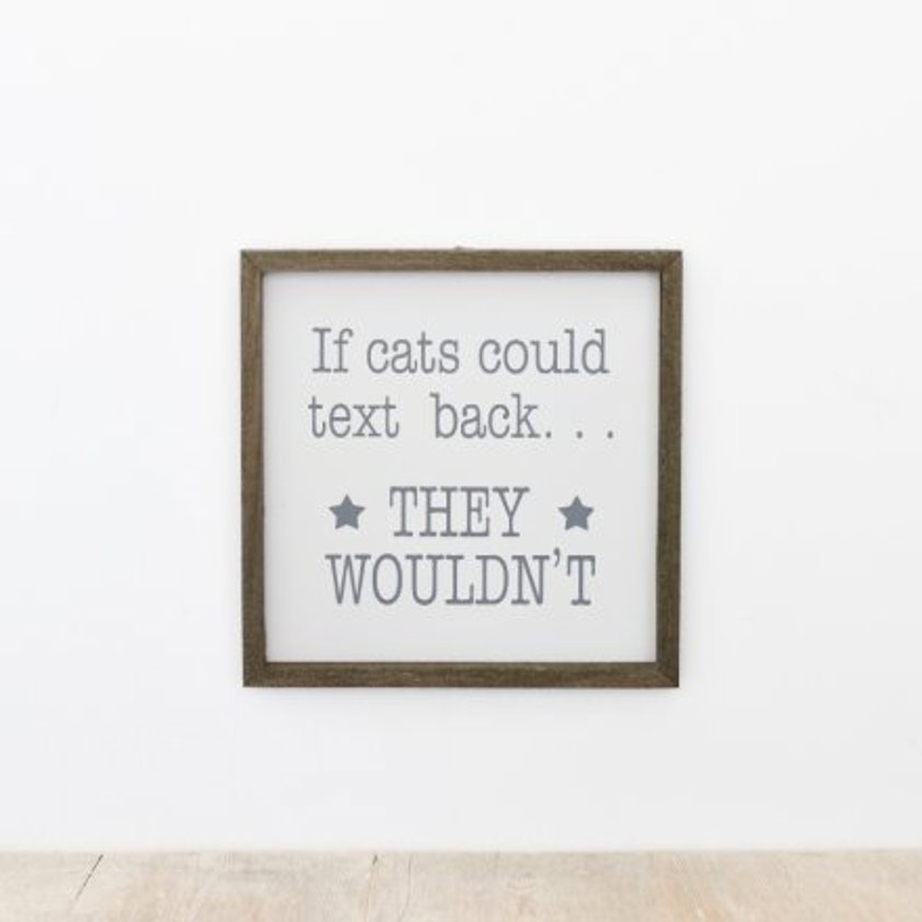 'If cats could text back ...' chunky sign