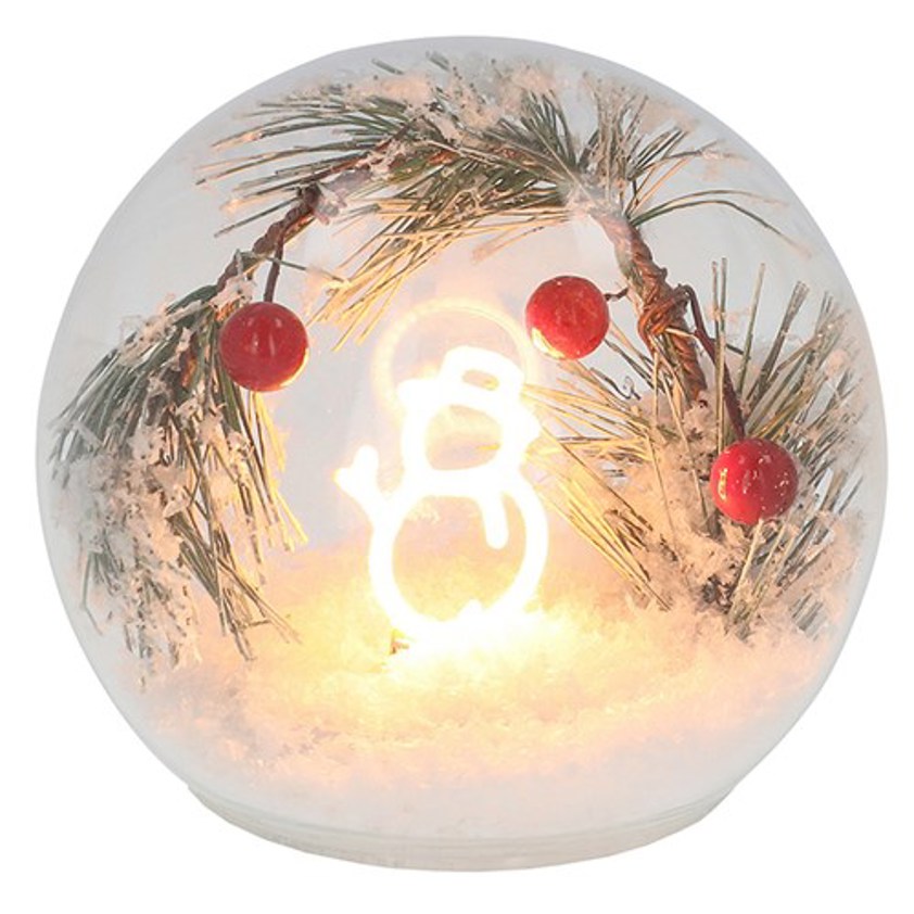 Frosty Christmas LED Ball Snowman Small