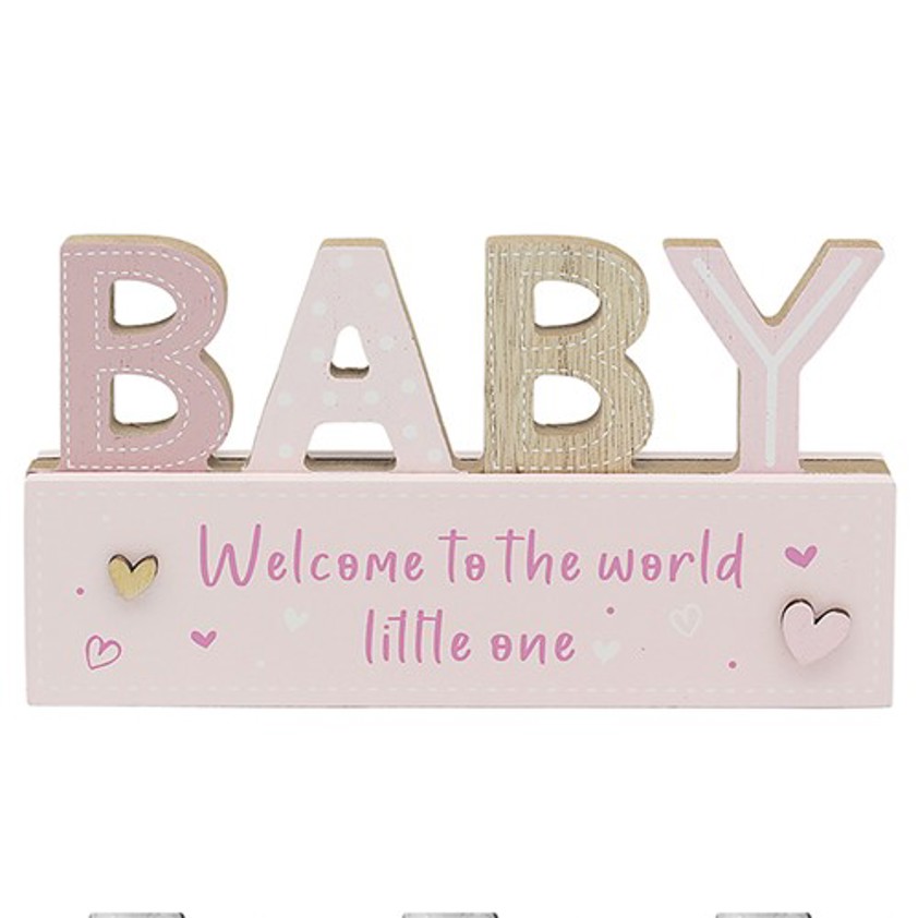 Little Angels Stand Plaque Pink