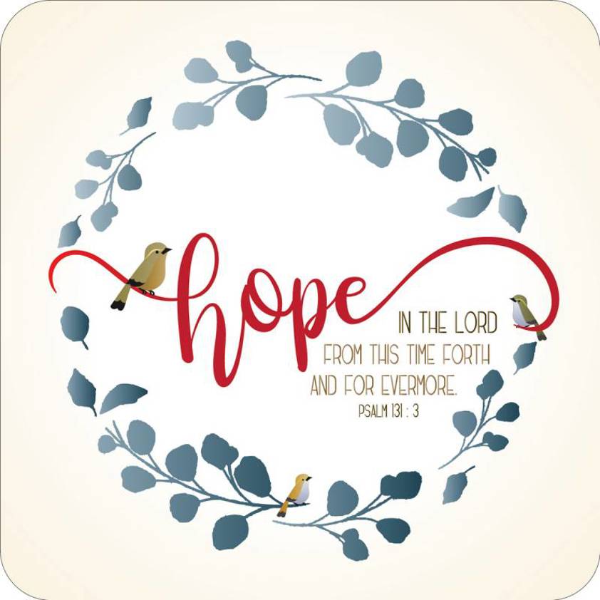 Hope Coaster with Bible Text