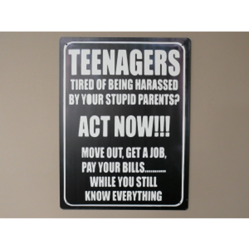 Teenagers Iron Sign