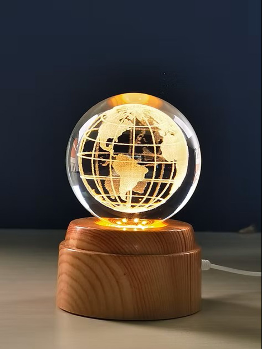 Globe Rotating 3D Crystal Globe Light