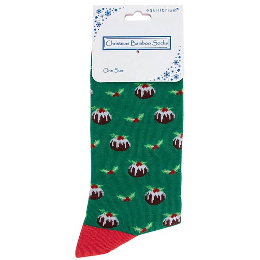 Men's Christmas Bamboo Socks Christmas Pudding