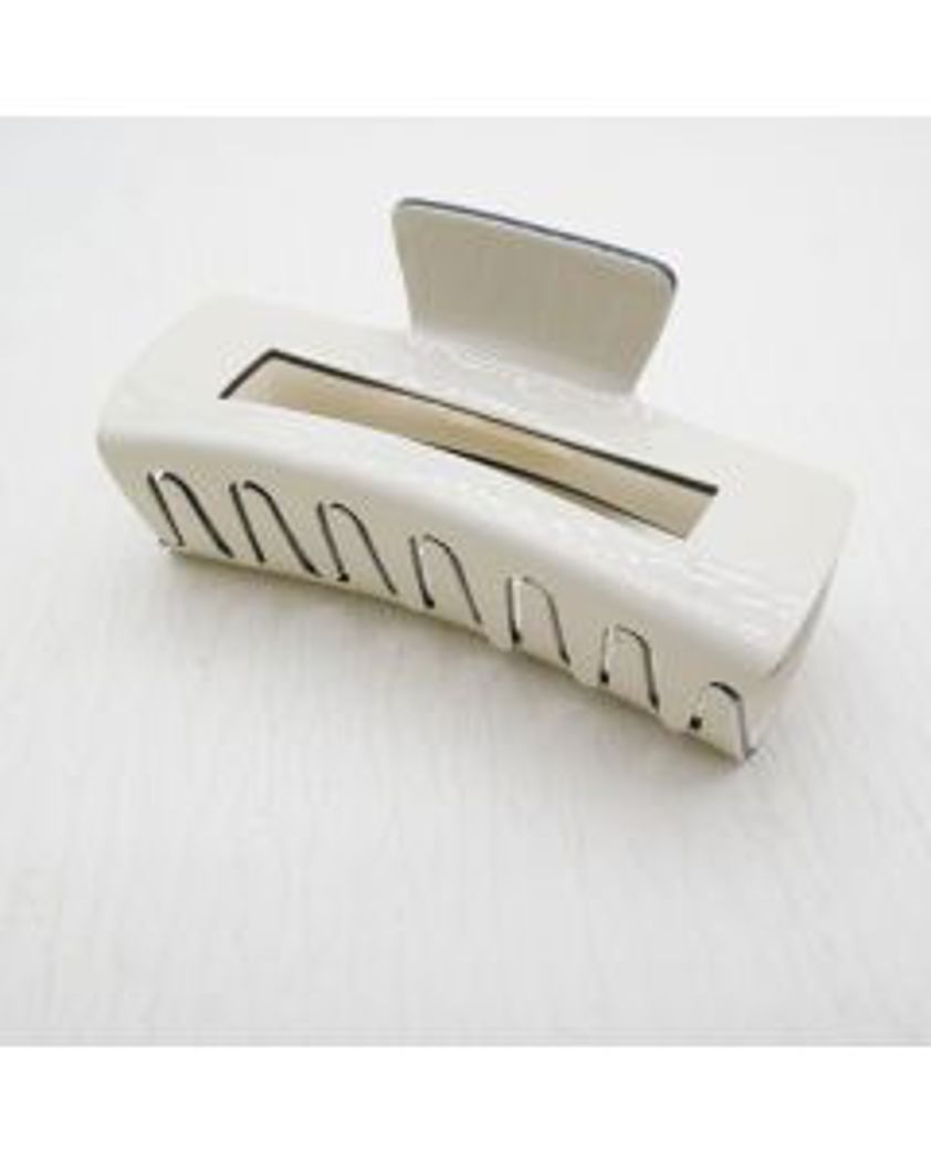Rectangle Cream Hair Claw Clip