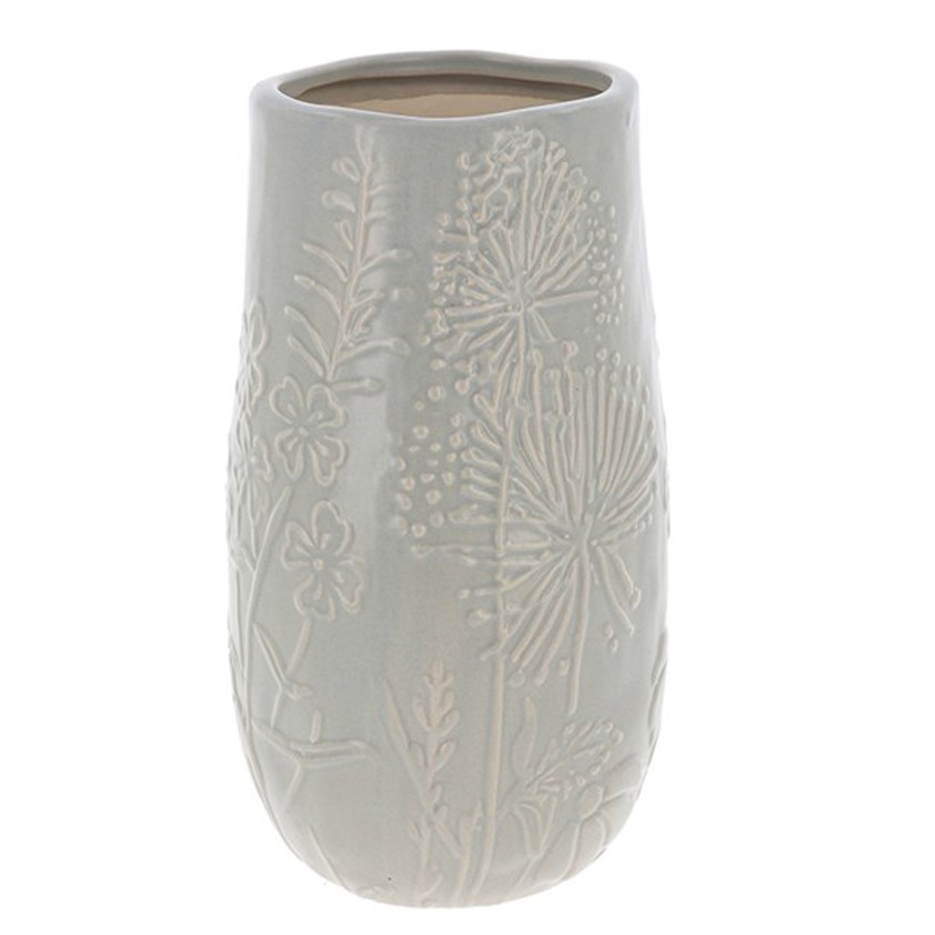 Meadow Sweet Grey Open Vase Medium