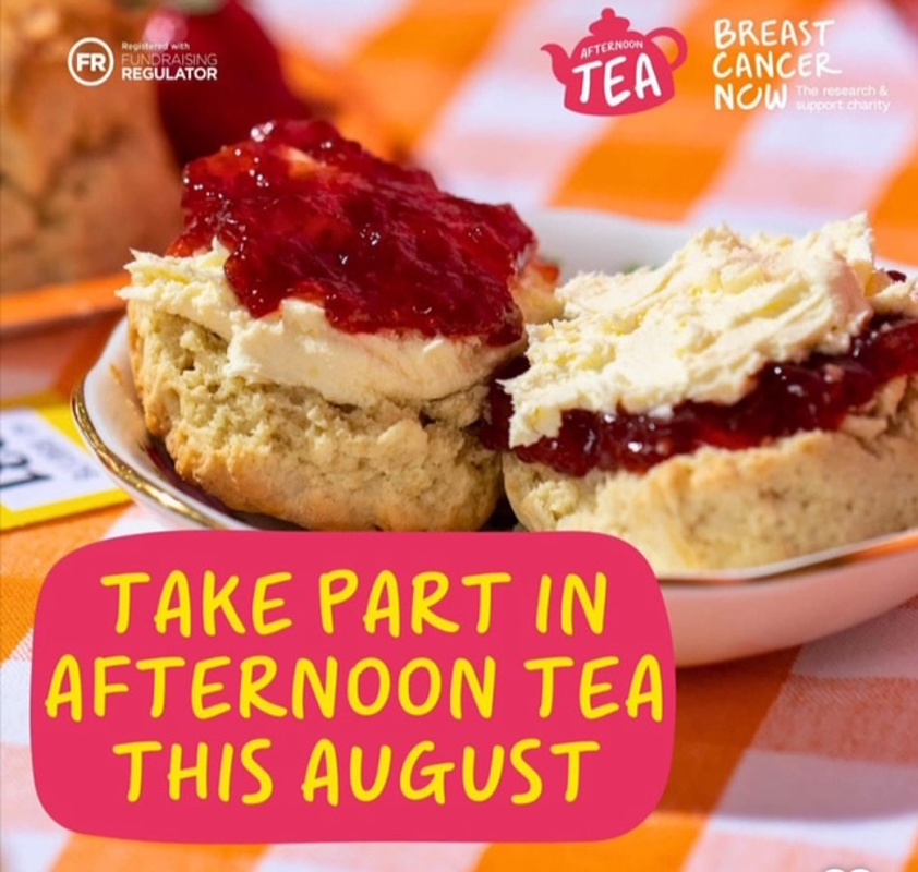 Afternoon Tea in August supporting Breast Cancer Now