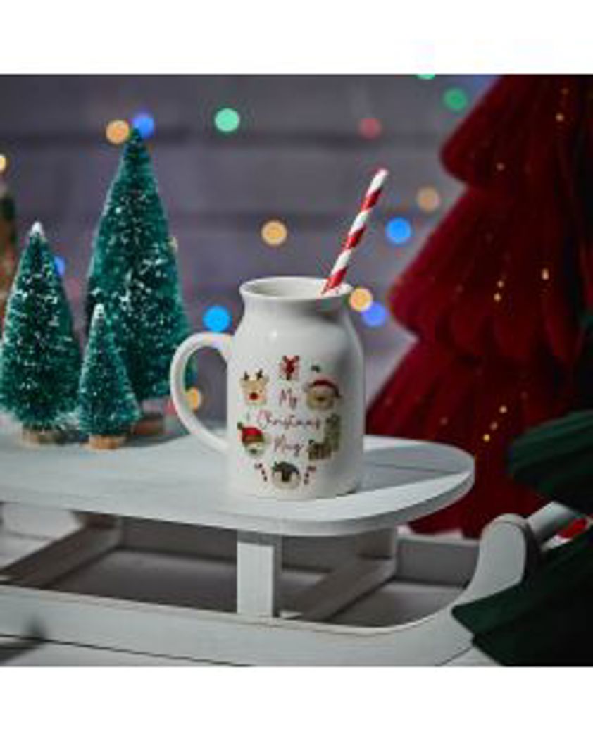 Christmas Cuties Ceramic Milk Bottle Style Mug