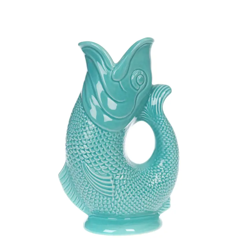 Aqua Gluggle Jug / Fish Vase