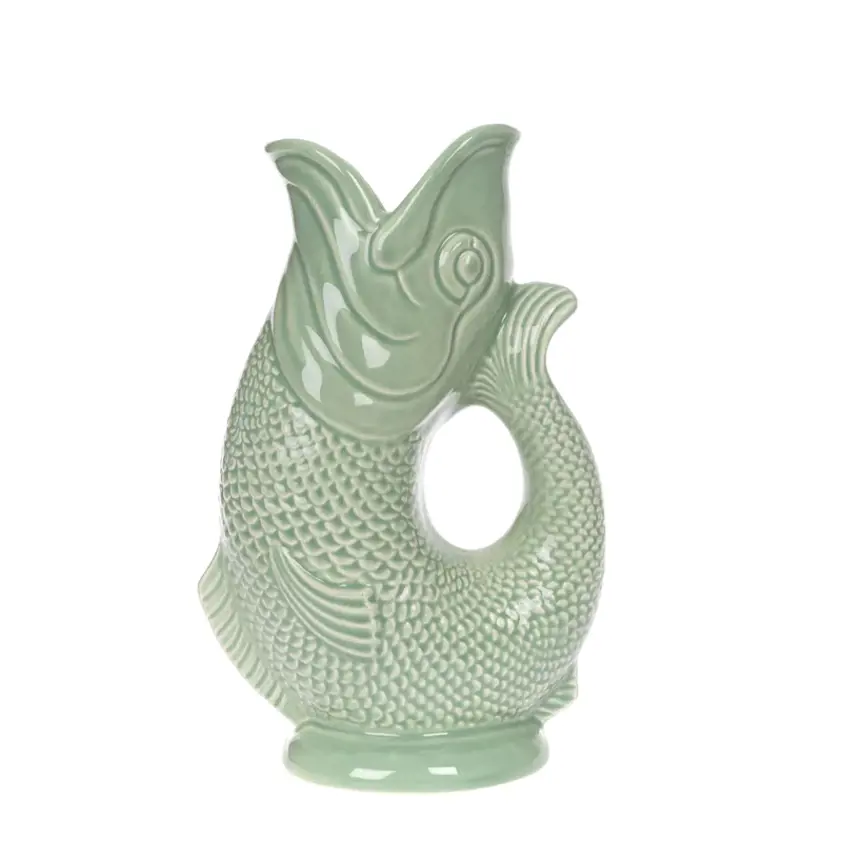 Sage Green Gluggle Jug / Fish Vase