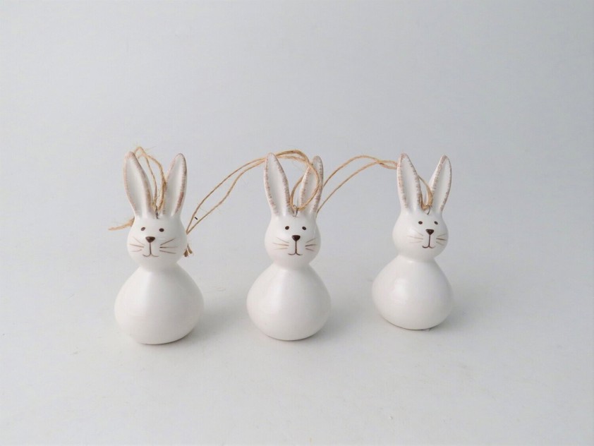 White Ceramic Rabbit 7cm