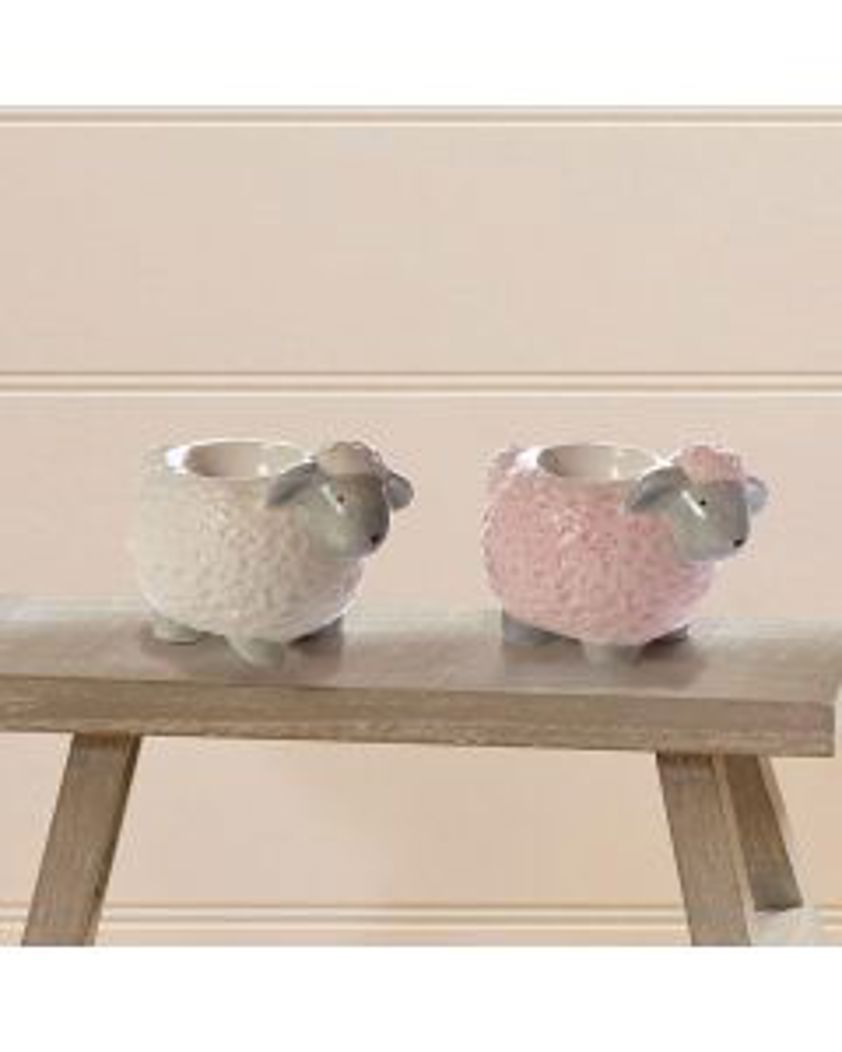Ceramic Sheep Egg Cup With Grey Feet