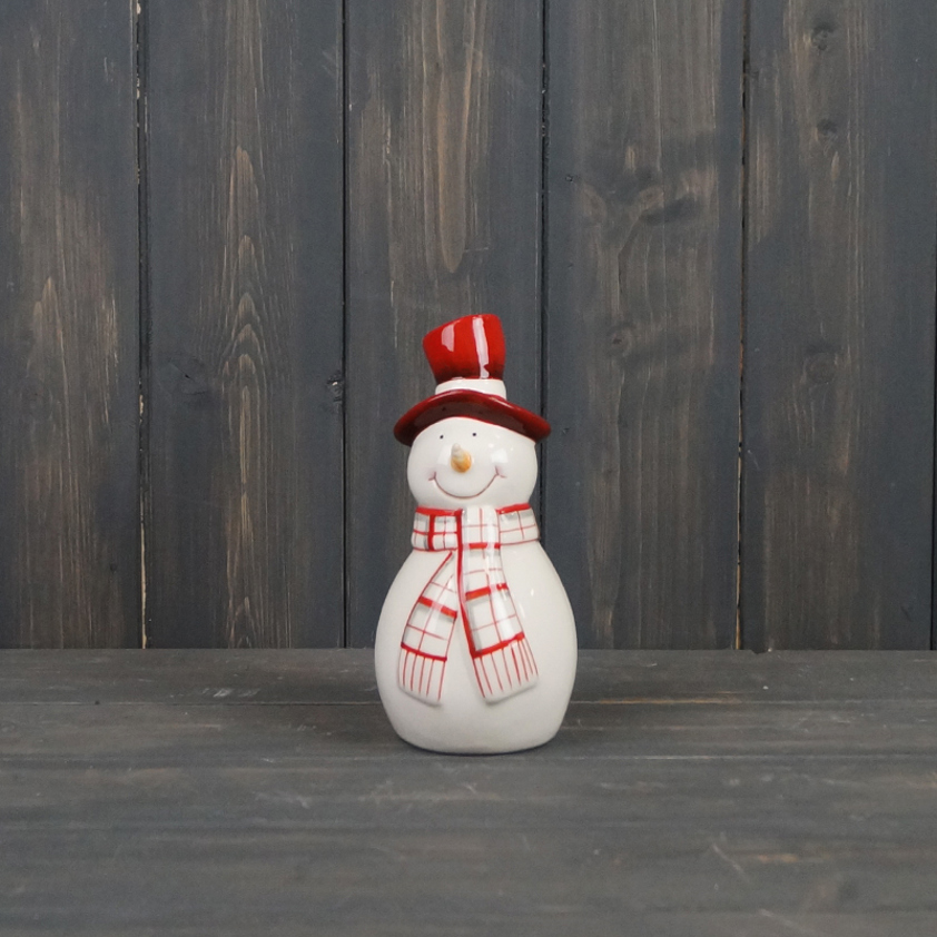 Large Ceramic Snowman with Scarf (17cm)