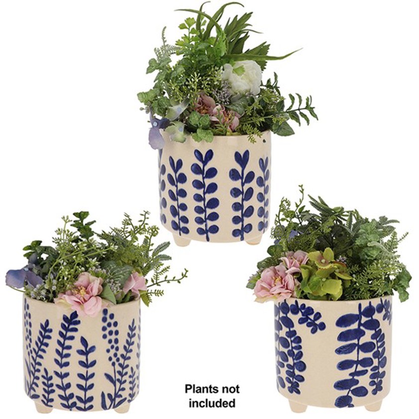Cobalt Planters With Feet vSml
