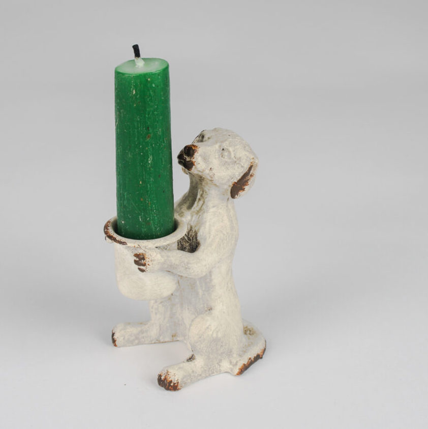 Dog candle holder