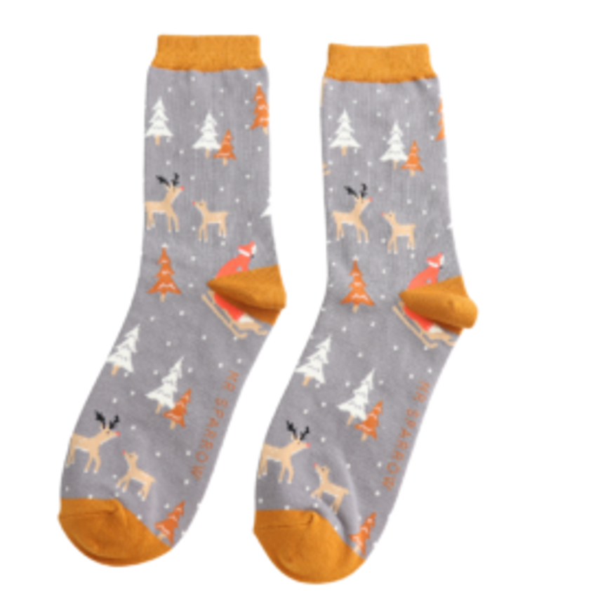 Mr Sparrow Festive Foxes Grey