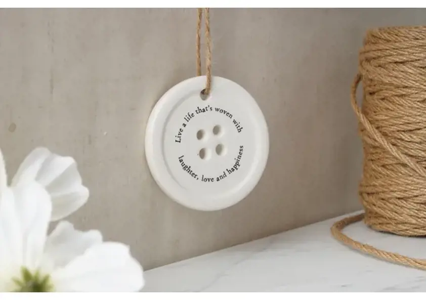 A life that's woven Send With Love 8 Asst. Mini Button Hangers In Dish