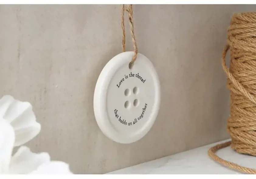 Love is the thread Send With Love 8 Asst. Mini Button Hangers In Dish