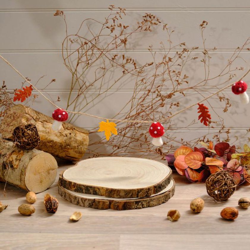 Toadstool Tales Mushroom and Leaf Polyster Bunting