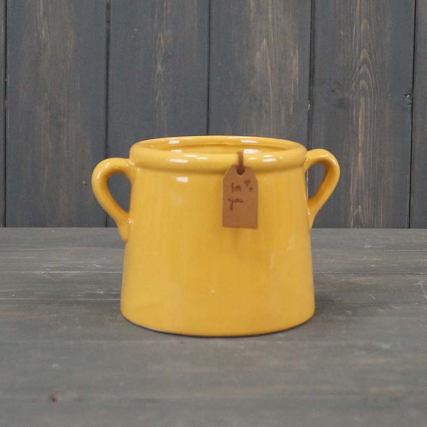Burnt Yellow Pot (10cm)