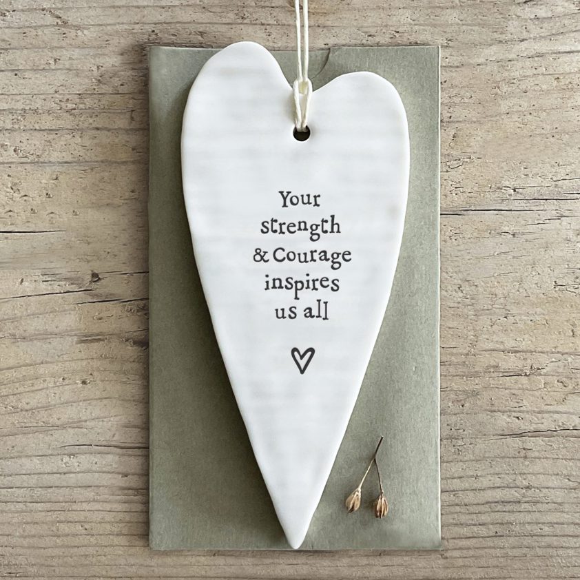 Porcelain long heart - Your strength & courage