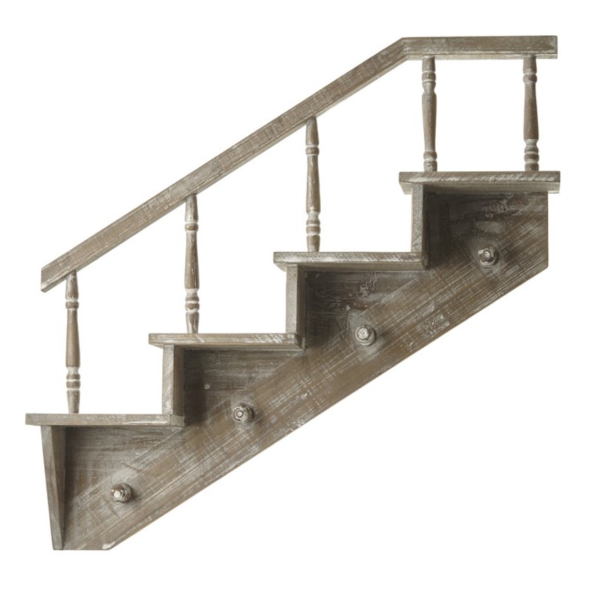Wooden Wall Staircase Shelf