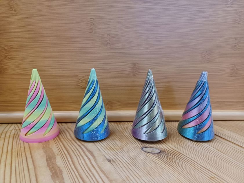 Two-Tone 3D Printed Fidgit Cone - Assorted colours